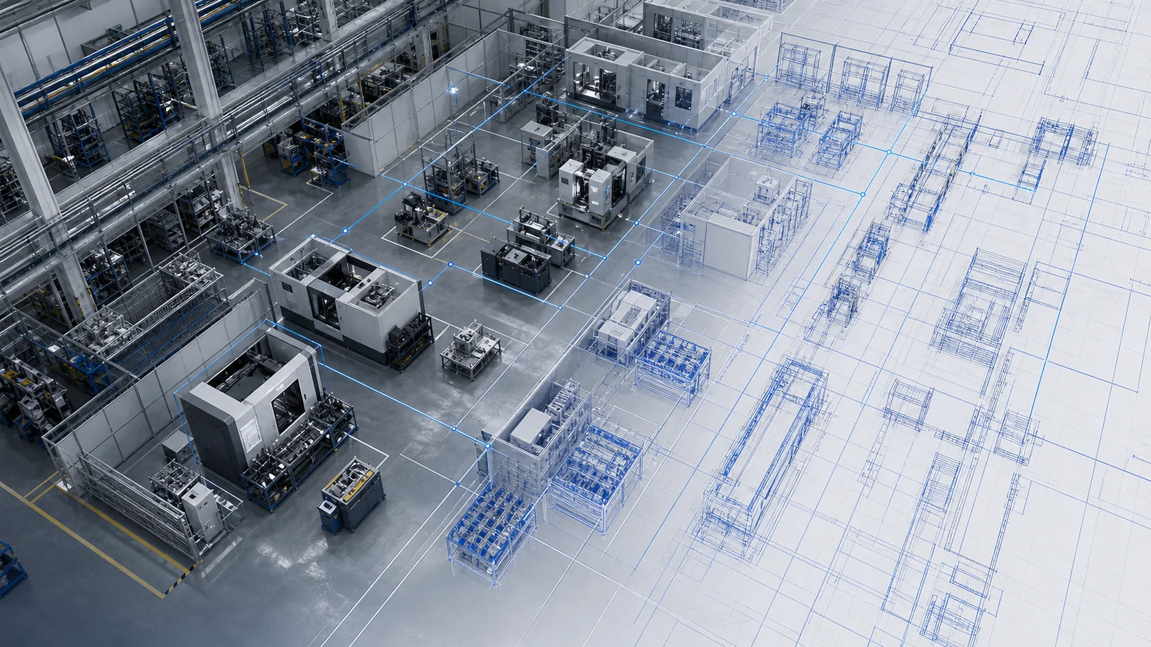 Fiziksel tesis ile CAD yerleşim planının bütünleşmesi